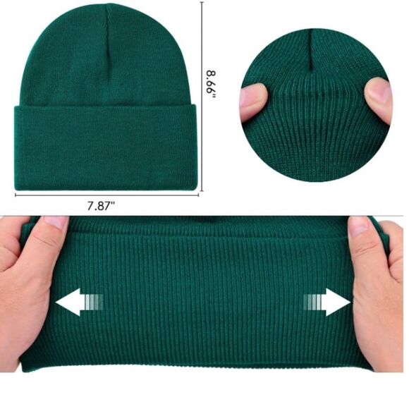 Lakibole 2 Pack Rib Knit Beanies Unisex - Picture 2 of 4